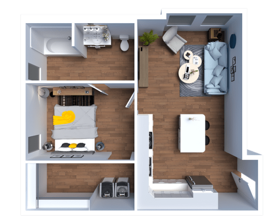 AP1 Lofts - Unit A - 1 Bed ADA - Floor Plan