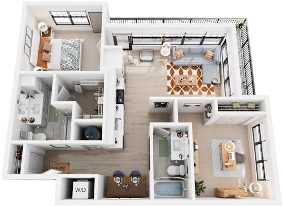 2 Bed 2 Bath Floor Plan | 1,045 Sq. Ft. at Tapestry West, Virginia, 23230