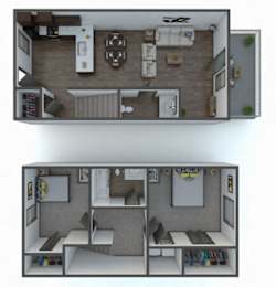 The Parker Renovated Floor Plan at Forest Hills Racquet Club, Augusta, GA