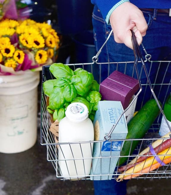 grocery shopping at market