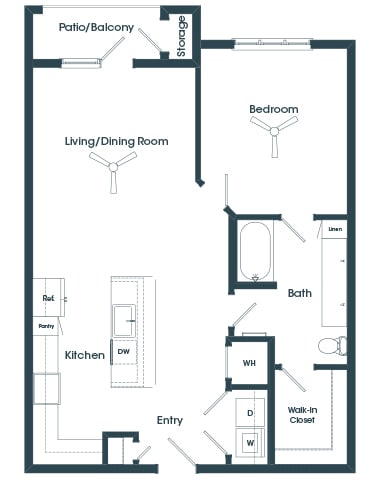 A4 - 1bed1bath - 866 sf - Debbie Lane Flats