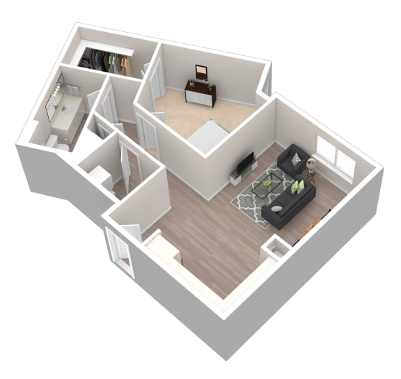 bedroom floor plan an in 3d