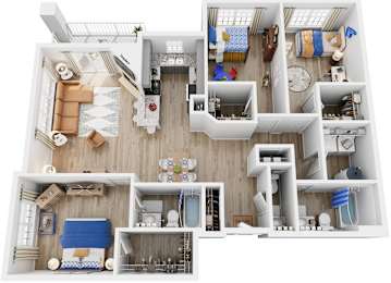 3 Bed 2.5 Bath Floor Plan | 1,580 Sq. Ft. at Saltmeadow Bay, Virginia Beach, Virginia