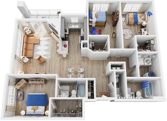 3 Bed 2.5 Bath Floor Plan | 1,580 Sq. Ft. at Saltmeadow Bay, Virginia Beach, Virginia