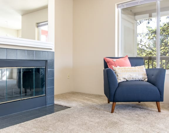 Crosspointe Apartments Living Room with Fireplace