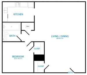  Floor Plan One Bedroom B
