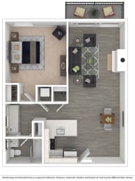 Studio 1 bath A at The Meadows Apartments, California