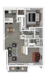 Floor Plan F  at Mediterranean Village Costa Mesa, Costa Mesa, California