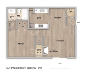  Floor Plan One Bedroom A