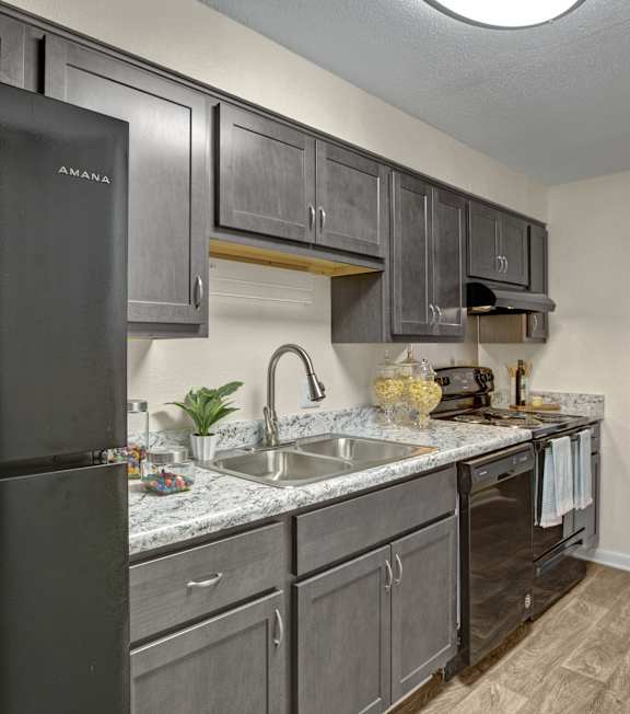 Kitchen view at Lacota Apartments, Georgia