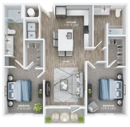 1 bed 1 bath F at The Haven at Lake Britt Apartments, Winter Garden, Florida