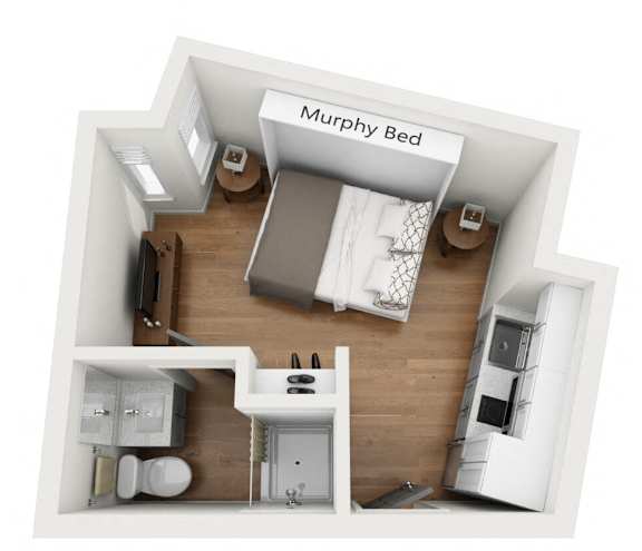 Floor Plan  Floor plan for an apartment at Enve on Eastlake in Seattle, WA.