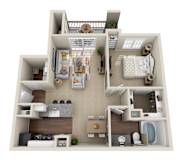 A1 Floor Plan at La Ventura Apartments, Plano