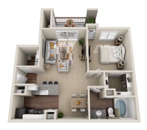 A1 Floor Plan at La Ventura Apartments, Plano