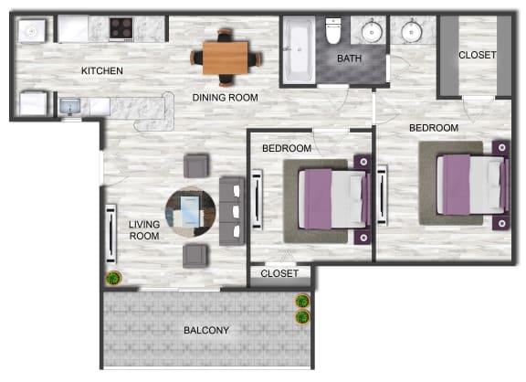 2 bed 1 bath sedona square
