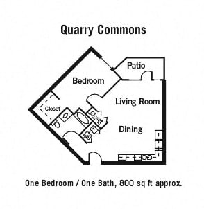 760 sq.ft. One Bed One Bath