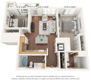 Brighton Oaks_2 Bedroom Floor Plan