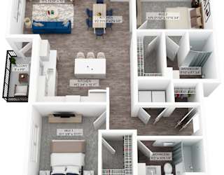 a floor plan of unit c of the unit c1 floor plan