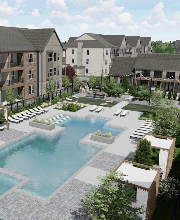 Residential Swimming Pool at Heritage on Hover Apartments, Longmont, Colorado