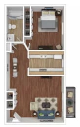  Floor Plan 1 Bedroom