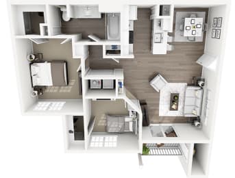 Lexington Farms - B1R - 2 bed 1 bath - 3D