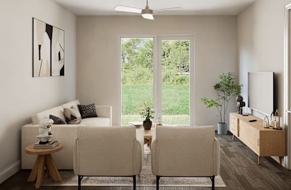 Living Room With TV at The Landings at Hard Scrabble, Columbia, SC 29203