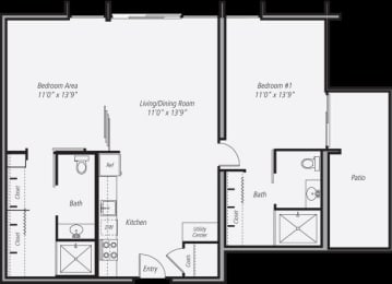 B2 (Premium) 2 bed 2 bath - 1059 sqft at Vera Cortez Hill, San Diego, California