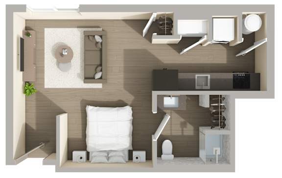 S5 Floor Plan at Harbor Side at Conwood Flats Apartments in Uptown Memphis, TN