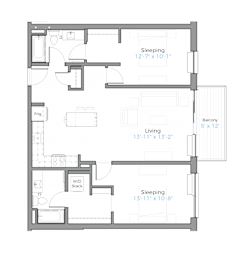  Floor Plan Two Bedroom B1