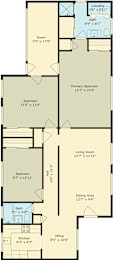 A floor plan for 1st story showing rooms and their dimensions.