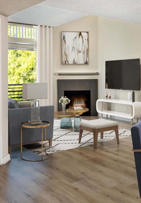 living room with couch and window