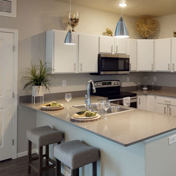 interior kitchen at Upscale Living at the Grand off 45th, Fargo, North Dakota