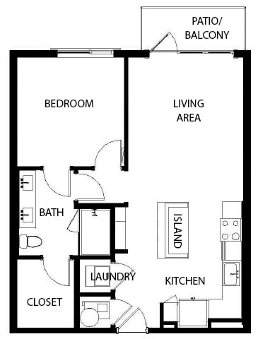 Axio at Carillon - A8- 1 Bedroom 1 Bath - 2D