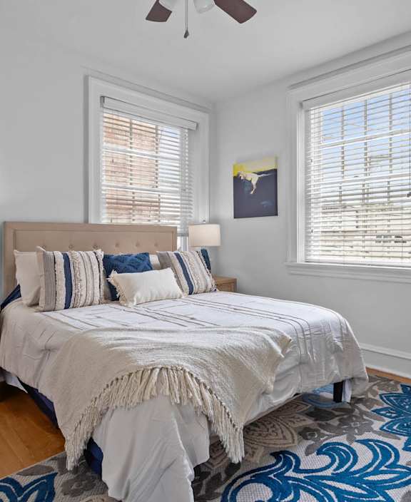 Bedroom With Ceiling Fan at The Collection of Historic Richmond, Richmond, VA 23220