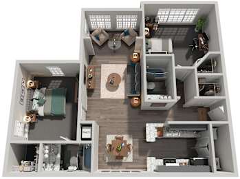 2 Bed 2 Bath Floor Plan | 1,119 Sq. Ft.