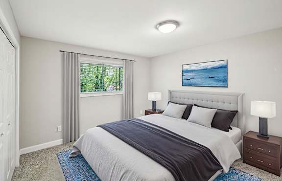 Spacious bedroom in three bedroom apartment at Amber Grove Apartments in Marietta GA