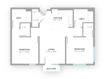 Fuse2 Floor Plan at AMP Apartments, PRG Real Estate, Louisville, 40206