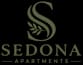 The Sedona logo with an S and a black background