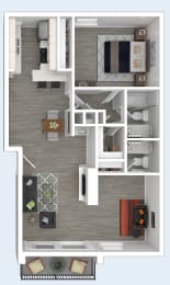 Floor Plan D  at Mediterranean Village Costa Mesa, Costa Mesa, California