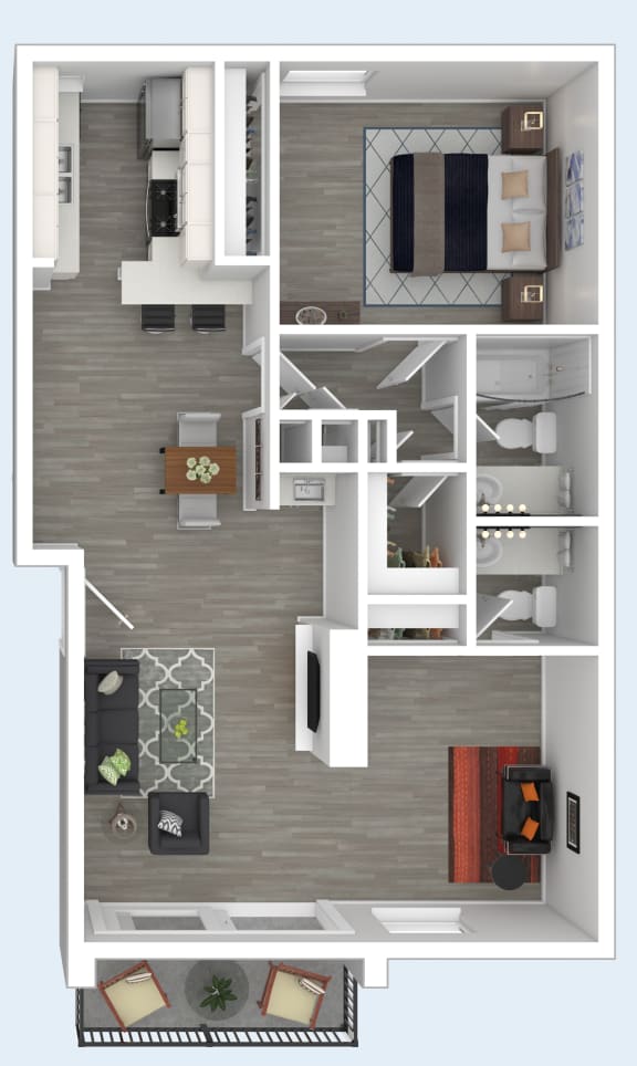 Floor Plan D  at Mediterranean Village Costa Mesa, Costa Mesa, California