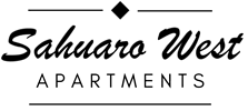 The image displays the name of a place called Sahuaro West Apartments.