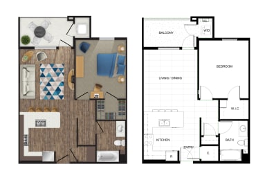 Floor Plan  the floor plan of the apartment