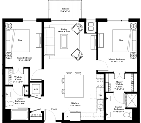 Lady Slipper apartment floor plan