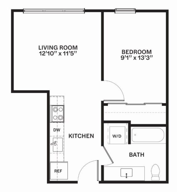 C6 MFTE Floor Plan at Corner 63 Apartments in Seattle, Washington C6 MFTE Floor Plan at Corner 63 Apartments in Seattle, Washington