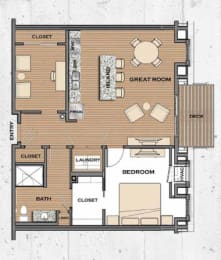a floor plan of a house with a bedroom and a bathroom
