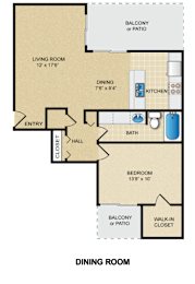 1 Bed 1 Bathroom Floorplan at Bremerton Park Apartment Homes , Prairie Village, 66204