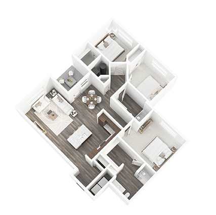 3 bed 2 bath C at Stonegate Crossing Apartments, Clive, IA, 50325