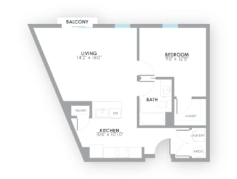 Pulse Floor Plan at AMP Apartments, PRG Real Estate, Louisville, Kentucky