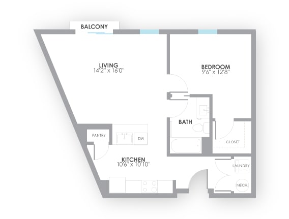 Pulse Floor Plan at AMP Apartments, PRG Real Estate, Louisville, Kentucky