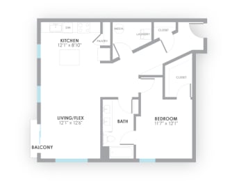 Junction Floor Plan at AMP Apartments, PRG Real Estate, Kentucky